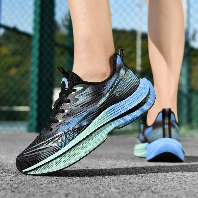 Popcorn Sneakers, Ultra-Light Carbon Plate Breathable Running Shoes, Racing Student Shock-Absorbing Soft-Soled Men's New Running Shoes, Large Size Shoes