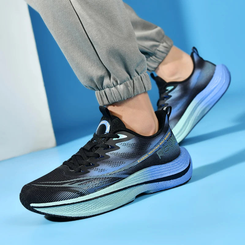 Popcorn Sneakers, Ultra-Light Carbon Plate Breathable Running Shoes, Racing Student Shock-Absorbing Soft-Soled Men's New Running Shoes, Large Size Shoes