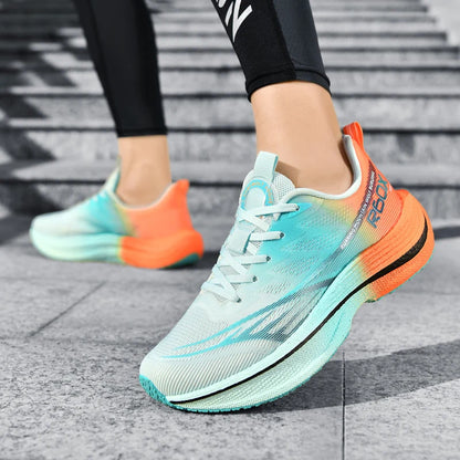 Popcorn Sneakers, Ultra-Light Carbon Plate Breathable Running Shoes, Racing Student Shock-Absorbing Soft-Soled Men's New Running Shoes, Large Size Shoes