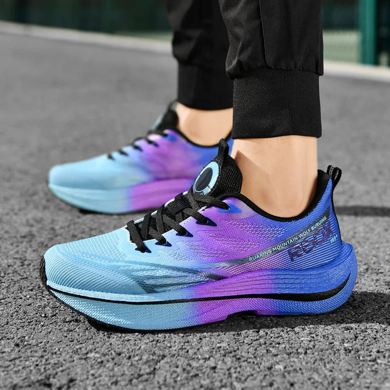 Popcorn Sneakers, Ultra-Light Carbon Plate Breathable Running Shoes, Racing Student Shock-Absorbing Soft-Soled Men's New Running Shoes, Large Size Shoes