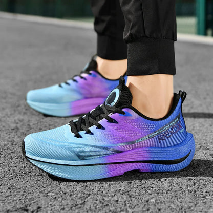Popcorn Sneakers, Ultra-Light Carbon Plate Breathable Running Shoes, Racing Student Shock-Absorbing Soft-Soled Men's New Running Shoes, Large Size Shoes