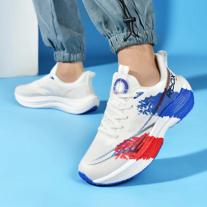 Popcorn Sneakers, Ultra-Light Carbon Plate Breathable Running Shoes, Racing Student Shock-Absorbing Soft-Soled Men's New Running Shoes, Large Size Shoes
